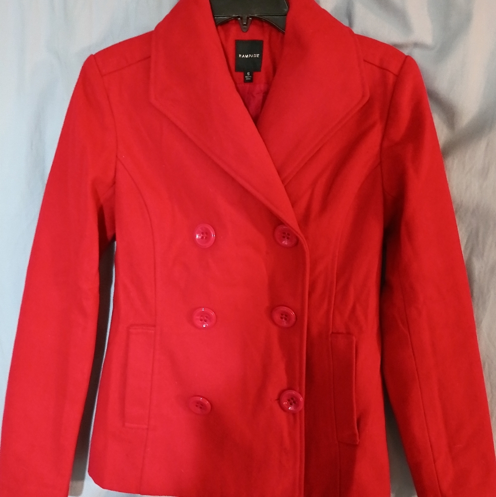 Ravage pea coat red size small